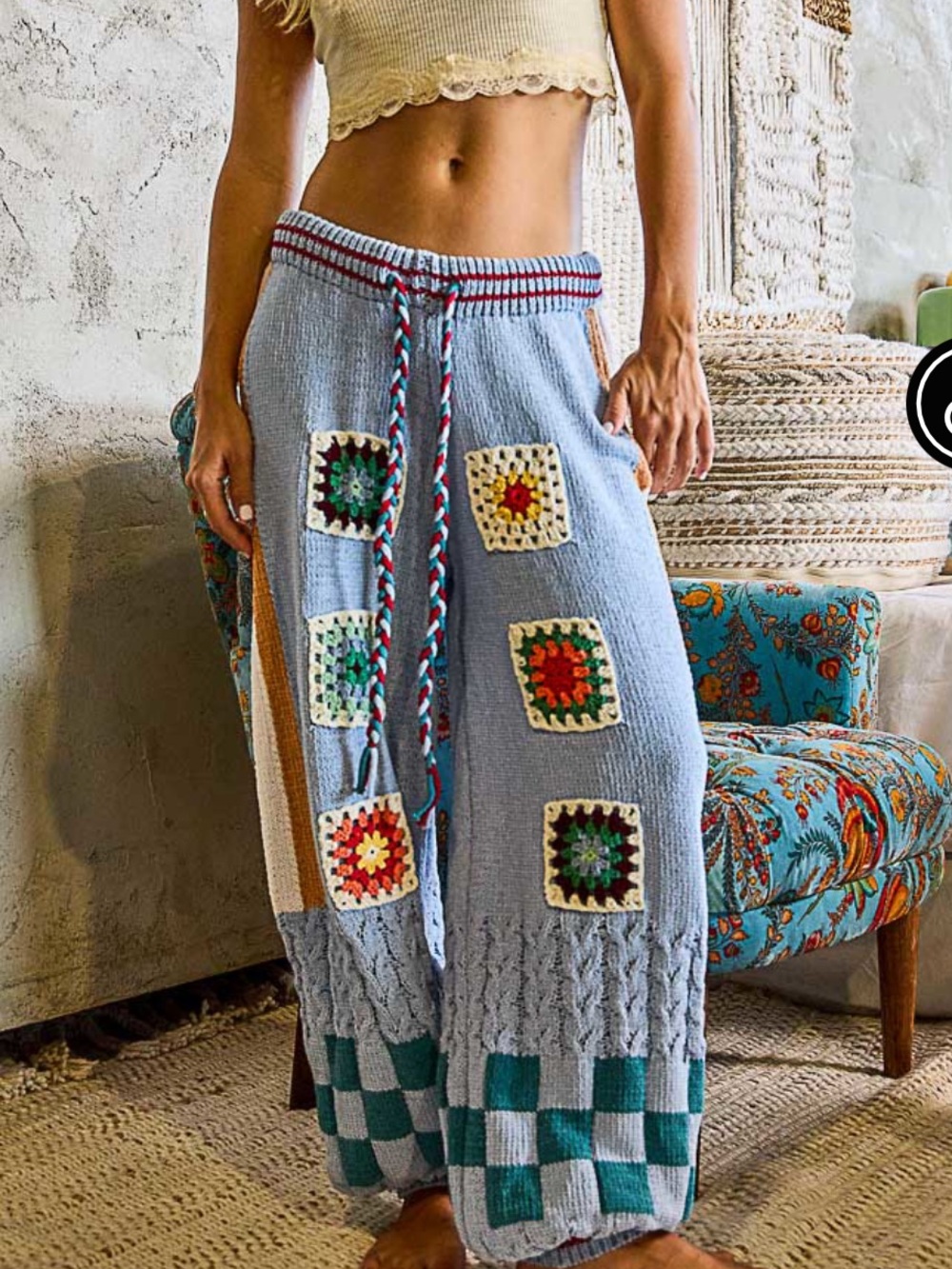POL Blue Knit Chenille Pants - Picture 4 of 5